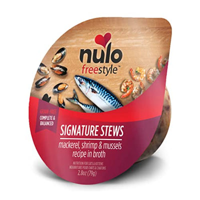 Nulo FreeStyle Cat & Kitten Signature Stew Mackerel, Shrimp & Mussel Recipe in Broth Wet Cat Food, 2.8 oz Cup