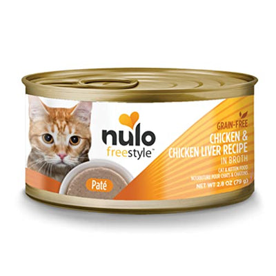 Nulo FreeStyle Cat & Kitten Chicken & Chicken Liver Pate in Broth Wet Cat Food, 2.8 oz Can