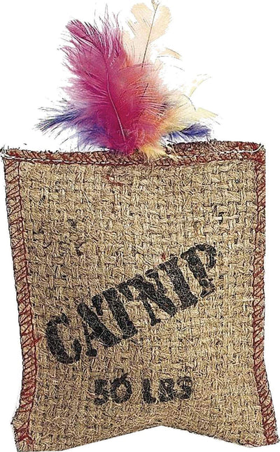 Ethical Jute and Feather Sack with Catnip Cat Toy