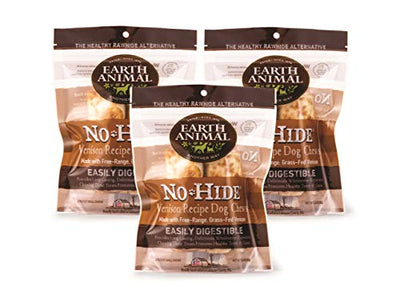 Earth Animal No-Hide Venison Rolls Dog Chew, 4 in (Small), 2 Pack