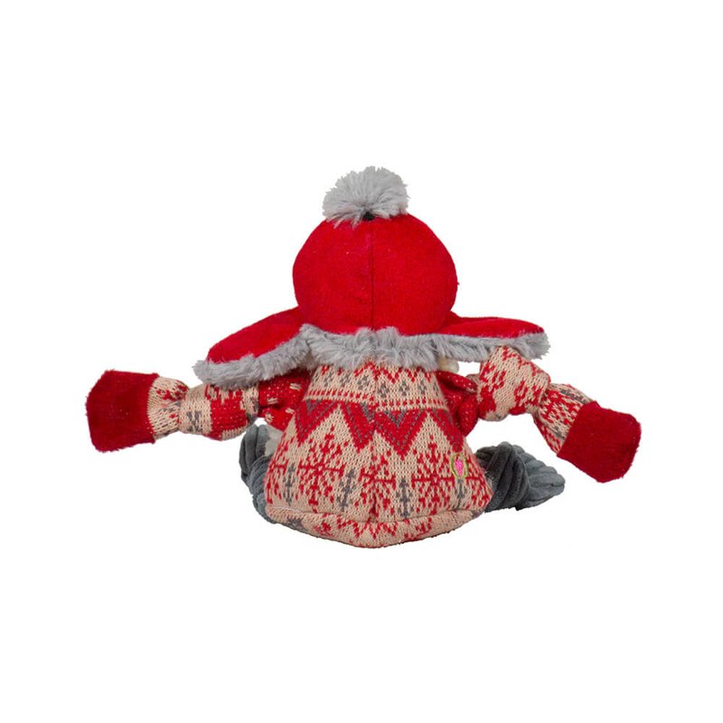 HuggleHounds, Trapper Hat Santa Gnome Knottie Dog Toy, Small