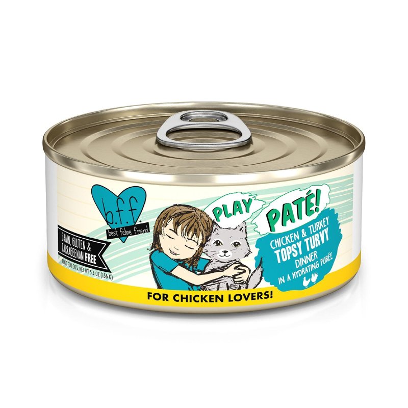 Weruva, B.F.F Play Chicken Turkey Topsy Turvy Can, 5.5 Ounce