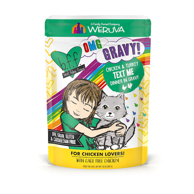 Weruva BFF OMG Gravy Chicken & Turkey Text Me Wet Cat Food, 2.8 oz Pouch