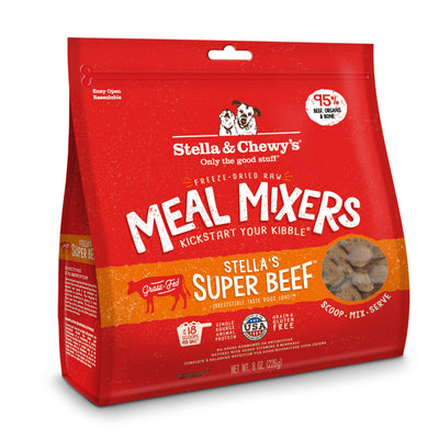 Stella & Chewy's Freeze Dried Raw Super Beef Meal Mixer - Dog Food Topper for Small & Large Breeds - Grain Free, Protein Rich Recipe - 8 oz Bag