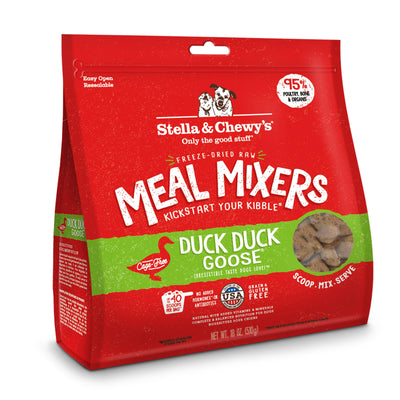 Stella & Chewy's Freeze Dried Raw Duck Duck Goose Meal Mixer - Dog Food Topper for Small & Large Breeds - Grain Free, Protein Rich Recipe - 18 oz Bag