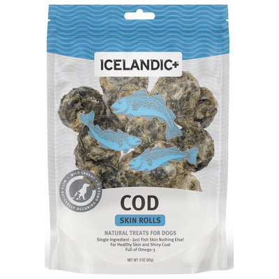 Icelandic+ Cod Skin Rolls Dog Treat 3-oz Bag