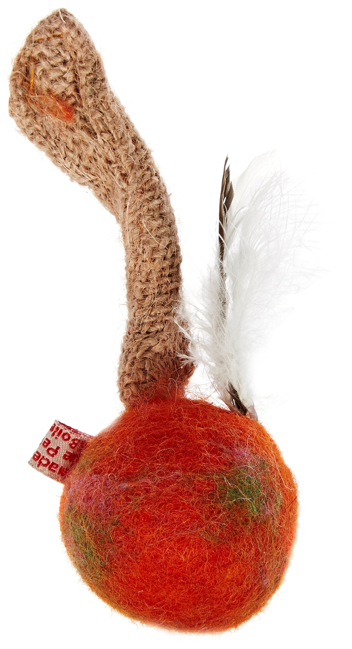 One Pet Planet Wooly Fun Feather Ball with Tail