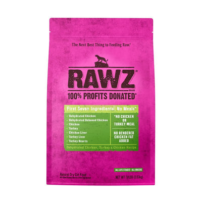 Rawz Dehydrated Chicken, Turkey & Chicken Recipe Natural Meal Free Dry Cat Food (7.8 Pound, Chicken & Turkey)