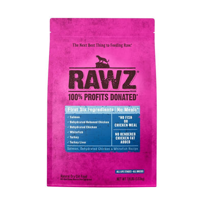 Rawz Salmon, Dehydrated Chicken & Whitefish Recipe Natural Dry Cat Food (7.8lb, Salmon, Dehydrated Chicken & Whitefish)