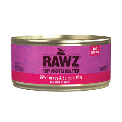RAWZ 96% Turkey & Salmon Pate Cat Food, 5.5 oz Can