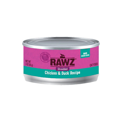 RAWZ, Shredded Chicken & Duck Recipe Adult Canned Cat Food, 3 Ounce