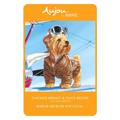 Aujou by RAWZ Chicken Breast & Duck Recipe in a Silky Broth Adult Dog Food, 2.46 oz Pouch