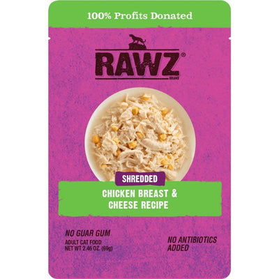 RAWZ Shredded Pouch Chicken Breast & Cheese Cat Food Recipe, 2.46 oz Pouch