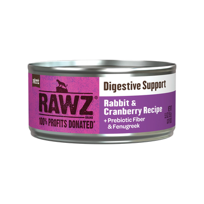 RAWZ Digestive Support Rabbit & Cranberry Cat Food, 5.5 oz Can