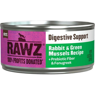RAWZ Digestive Support Rabbit & Green Mussels Cat Food, 5.5 oz Can