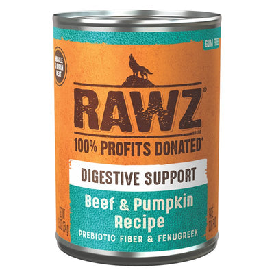 Rawz Natural Pet Food, Digestive Support Beef & Pumpkin Recipe Canned Dog Food, 12.5 Ounce