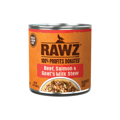 RAWZ Stew - Beef, Salmon & Goat's Milk Dog Food, 10 oz Can
