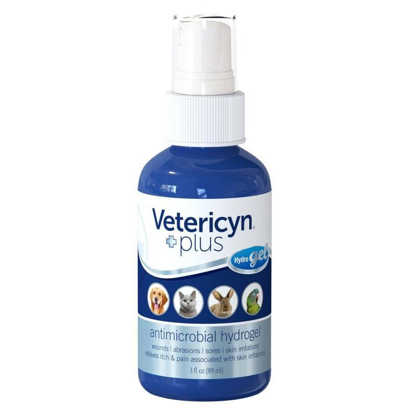 Vetericyn Plus Dog Wound Care Hydrogel Spray | Healing Aid and Wound Protectant, Sprayable Gel to Relieve Dog Itchy Skin, Safe for All Animals. 3 Ounces