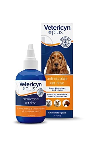 Vetericyn Plus Dog Ear Rinse | Dog Ear Cleaner to Soothe and Relieve Itchy Ears, Safe for Cat Ears, Rabbit Ears, and All Animal's Ear Problems. 3 Ounces