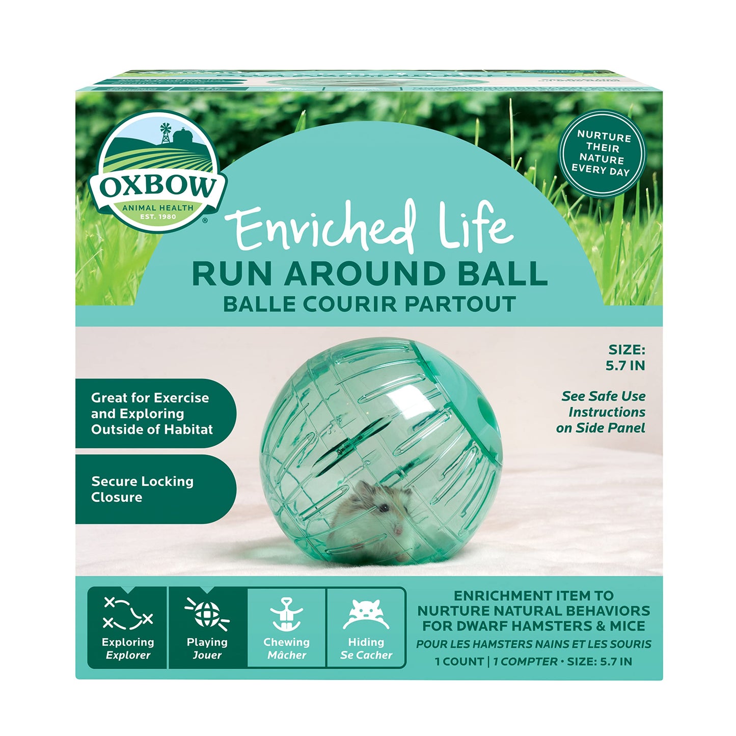 Oxbow Enriched Life Small Animal Toys - Fitness Ball Toy for Dwarf Hamsters & Mice (Run Around Ball)