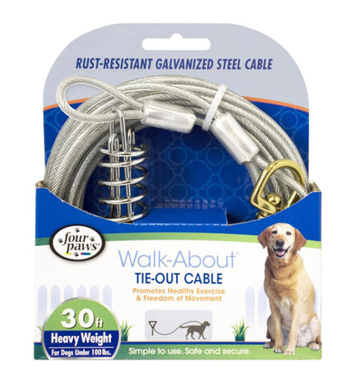 Four Paws Heavy Weight Tie Out Cable Silver 30 Feet