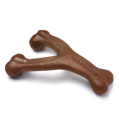 Benebone Wishbone Durable Dog Chew Toy for Aggressive Chewers, Real Peanut, Made in USA, Large