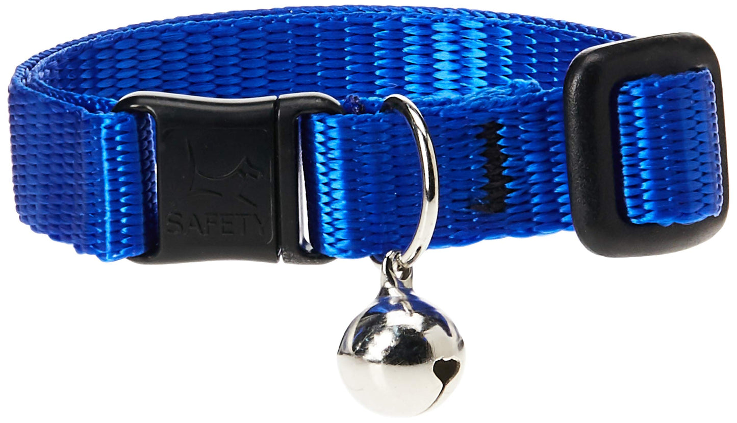 LupinePet Basics 1/2" Blue Cat Safety Collar with Bell , 8-12"