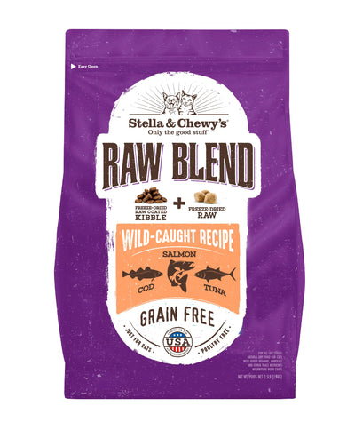 Stella & Chewy's Raw Blend Premium Kibble Cat Food - Grain Free, Protein Rich Meals - Wild-Caught Fish Recipe - 2.5 lb. Bag