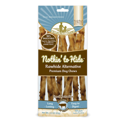 Fieldcrest Farms Nothing to Hide Natural Rawhide Alternative Small Twist Stix for Dogs - (10 Sticks) All Natural Easily Digestible Chews for All Breed Dogs - Great for Dental Health