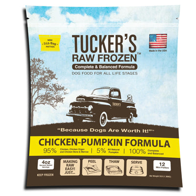 Tucker's Raw Frozen Chicken Pumpkin Recipe Dog Food, 48 Ounce