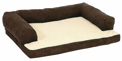 Aspen Pet Bolster Ortho Pet Bed, 35 x 25", Assorted Blue/Brown