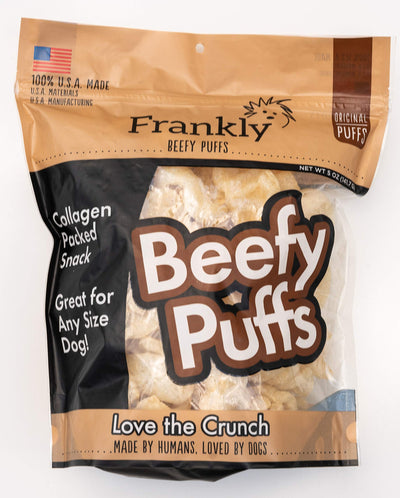 Frankly Beefy Puffs 100 percentUSA Made Collagen Packed Snack 5 Ounce Package