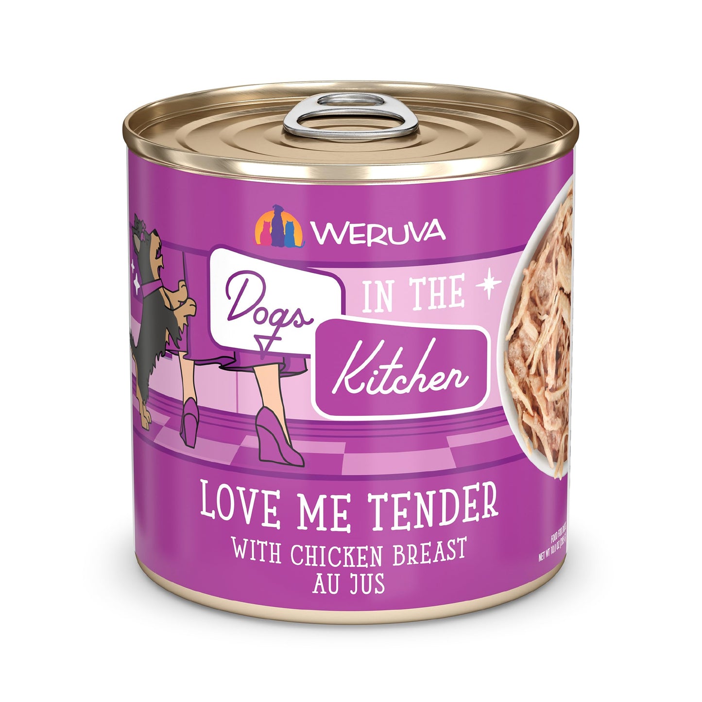 Weruva Dogs in The Kitchen, Love Me Tender with Chicken Breast Au Jus Dog Food, 10oz Can (Pack of 12)