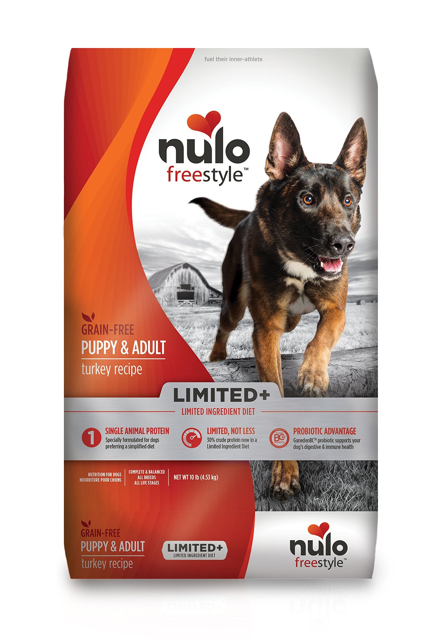 Nulo All Natural Dog Food: Freestyle Limited Plus Grain Free Puppy & Adult Dry Dog Food - Limited Ingredient Diet for Digestive & Immune Health - Allergy Sensitive Non GMO Turkey Recipe - 10 lb Bag