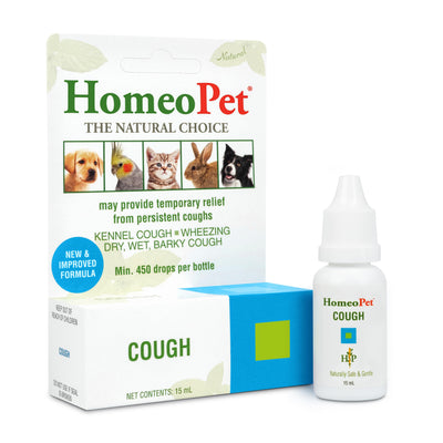 HomeoPet Cough, Gentle Natural Cough Medicine for Dogs, Cats, and Small Pets, Cat and Dog Cough Medicine, 15 Milliliters