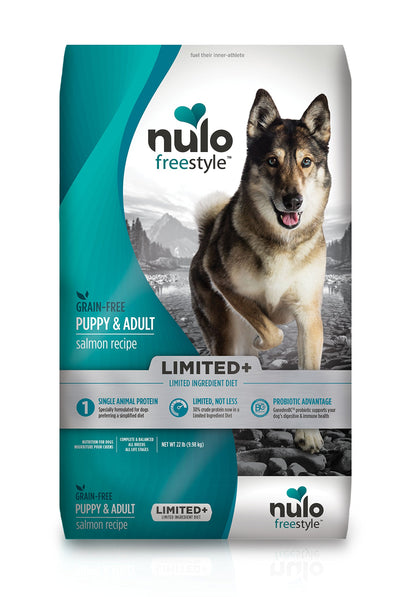 Nulo Puppy & Adult Freestyle Limited Plus Dry Dog Food: All Natural Limited Ingredient Diet for Digestive & Immune Health - Allergy Sensitive Non GMO (Salmon Recipe - 22 lb Bag), Model Number: 51LS22