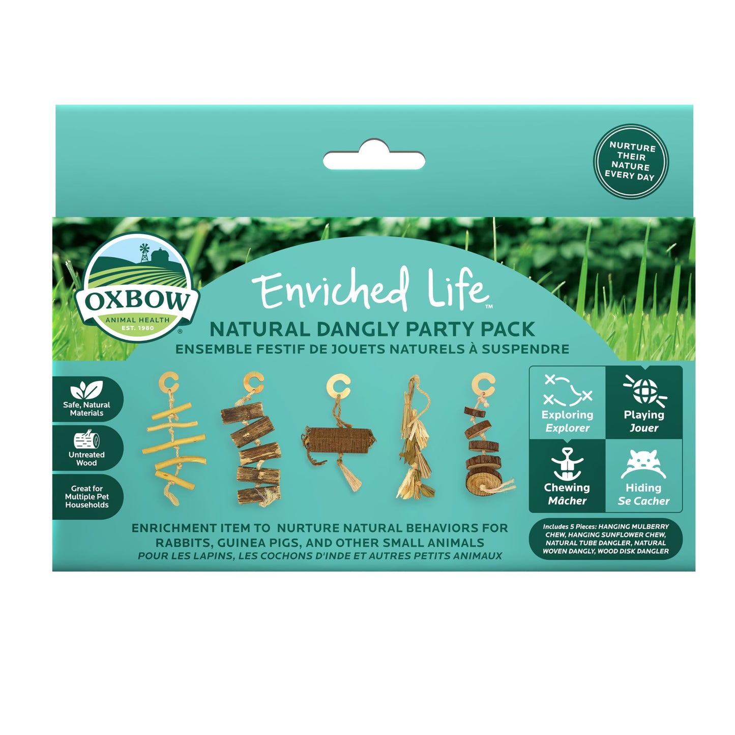 Oxbow Enriched Life Natural Dangly Party Pack - Small Pet Toy - Great for Guinea Pigs, Rabbits, and Other Small Animals