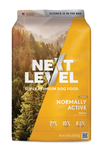 Next Level Super Premium Dog Food - Normally Active - Dry Kibble for Adult Dogs of All Breeds - 21% Protein, Beef, Pork, Fish, Chicken, Gluten Free Grains