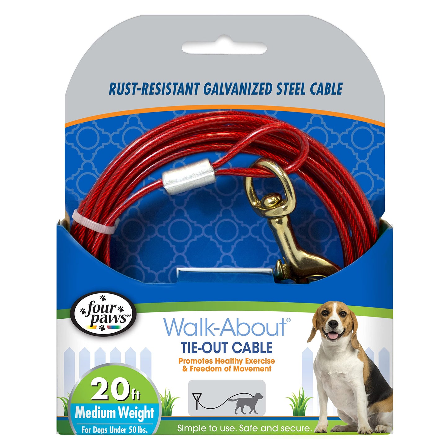 Four Paws Medium Weight Dog Tie Out Cable