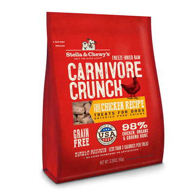 Stella & Chewy's Freeze-Dried Raw Carnivore Crunch Cage-Free Chicken Recipe Dog Treats - 3.25 oz. Bag