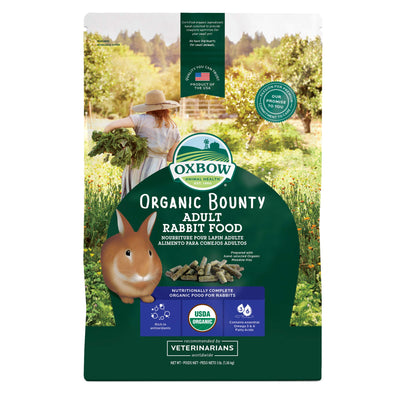 Oxbow Animal Health Organic Bounty Adult Rabbit Food - All Natural Rabbit Pellets - 3 lb.