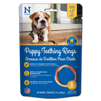 N-Bone Puppy Teething Ring, Chicken Flavor, 6 Count bag