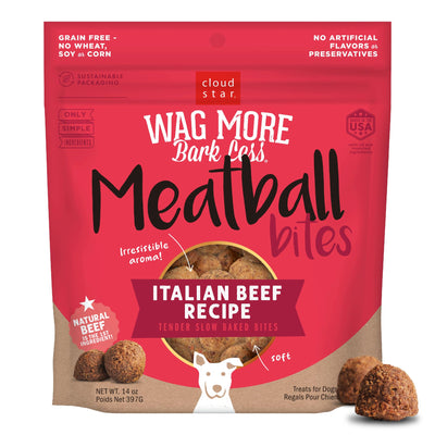 Cloud Star Wag More Bark Less 14 oz Grain Free Meatballs Dog Treats with Beef (19118)