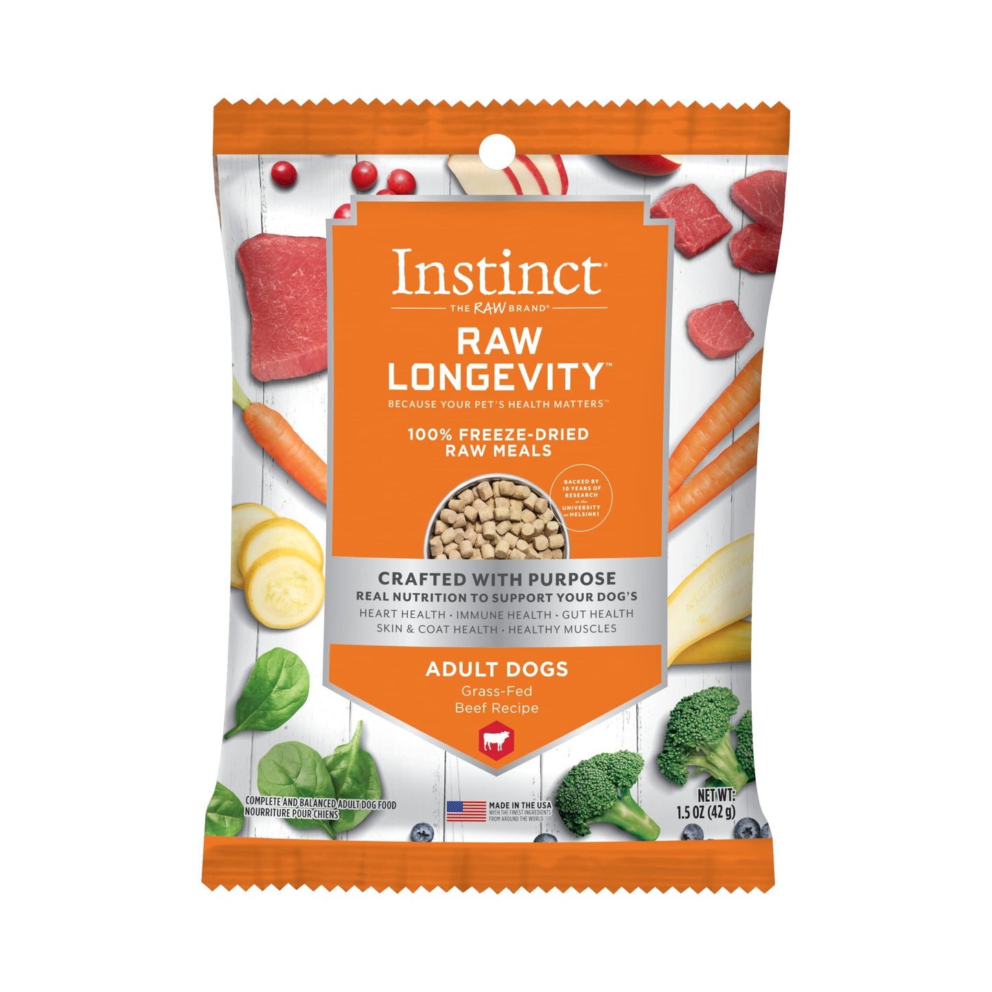 Nature's Variety NV Instinct Dog Longevity Freeze Dried Beef, 1.5 Ounce