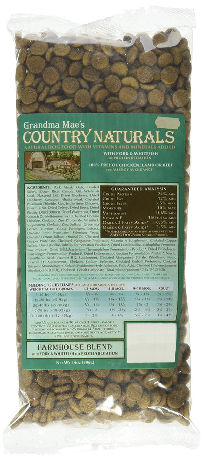 Grandma Mae'S 79700119 14 Oz Country Naturals Premium All Natural Dog Food Pork (18 Pack), One Size