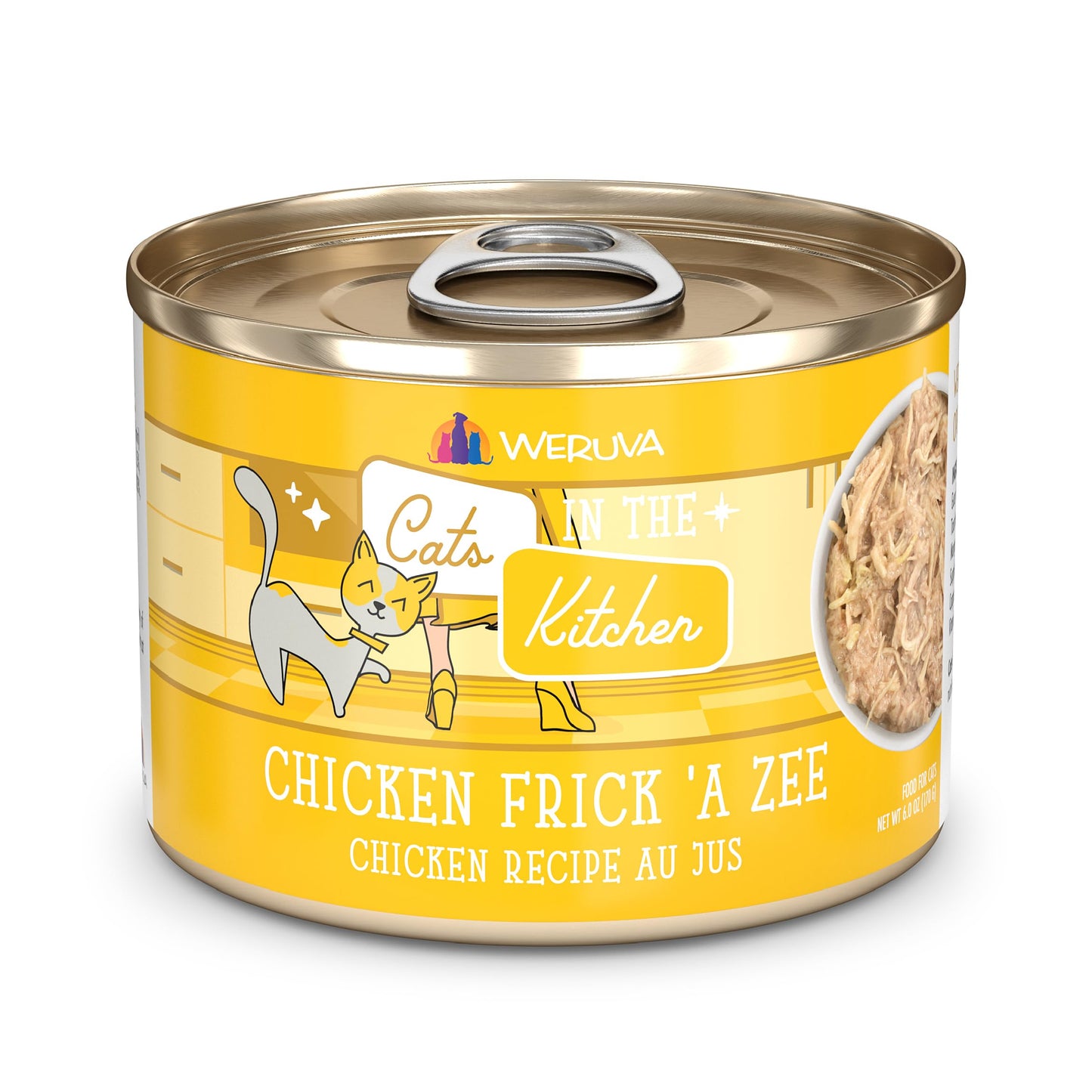 Weruva Cats in The Kitchen, Chicken Frick 'A Zee with Chicken Au Jus Cat Food, 6oz Can (Pack of 24)