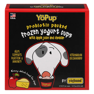 YOGHUND PET Food Apple Cheddar Yogurt Pet Treat 4 Pack, 3.5 FZ