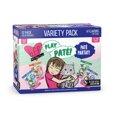 Weruva B.F.F. Play - Best Feline Friend PatÃ© Lovers, Aw Yeah!, PatÃ© Partay! Variety Pack, 3oz Pouch (Pack of 12)