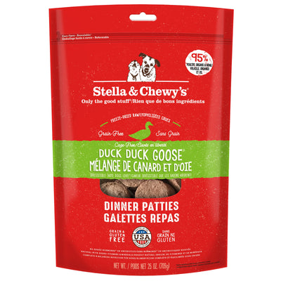 Stella & Chewy's Freeze Dried Raw Dinner Patties - Grain Free Dog Food, Protein Rich Duck Duck Goose Recipe - 25 oz Bag