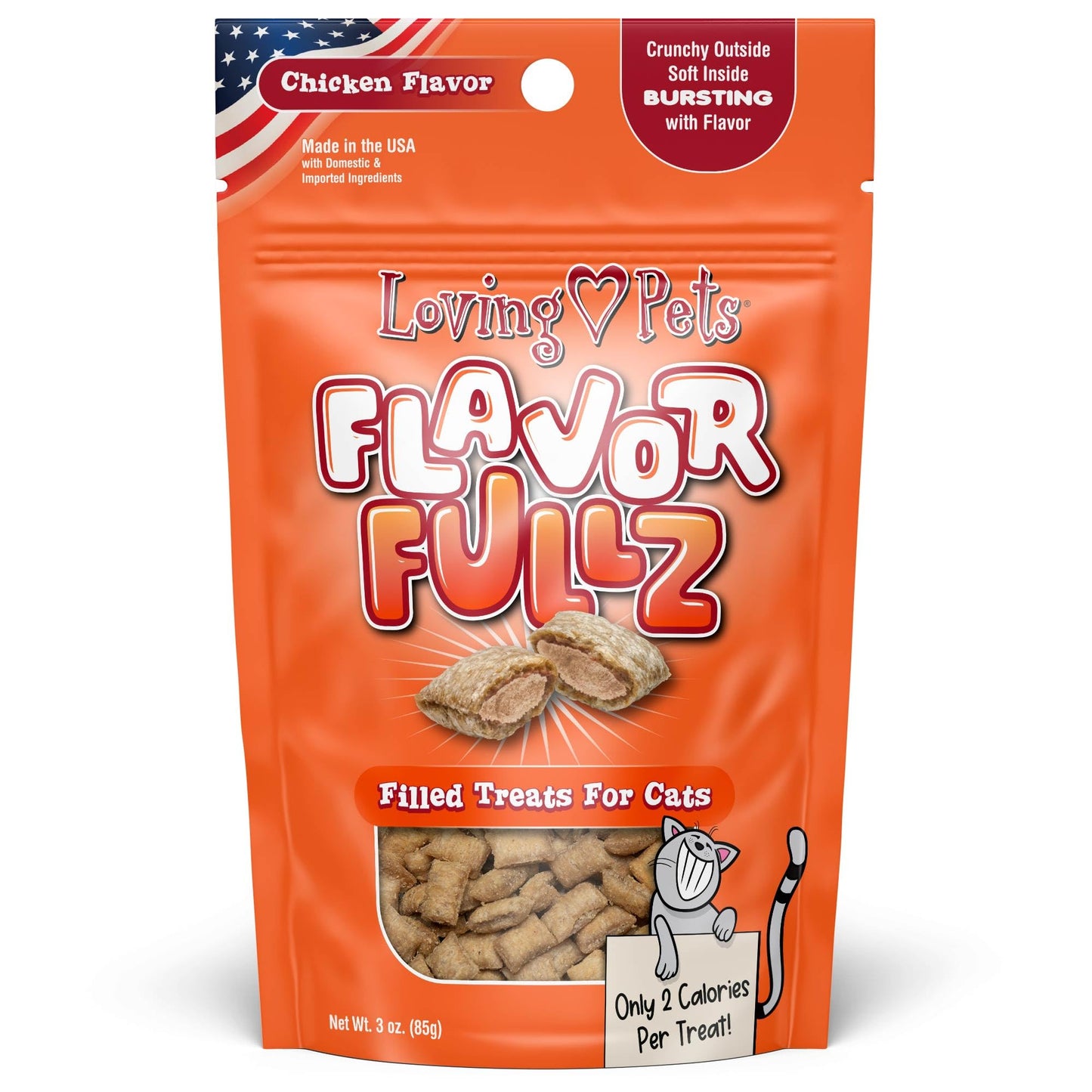 Loving Pets Flavorfullz Filled Treats for Cats, Chicken 3 oz.